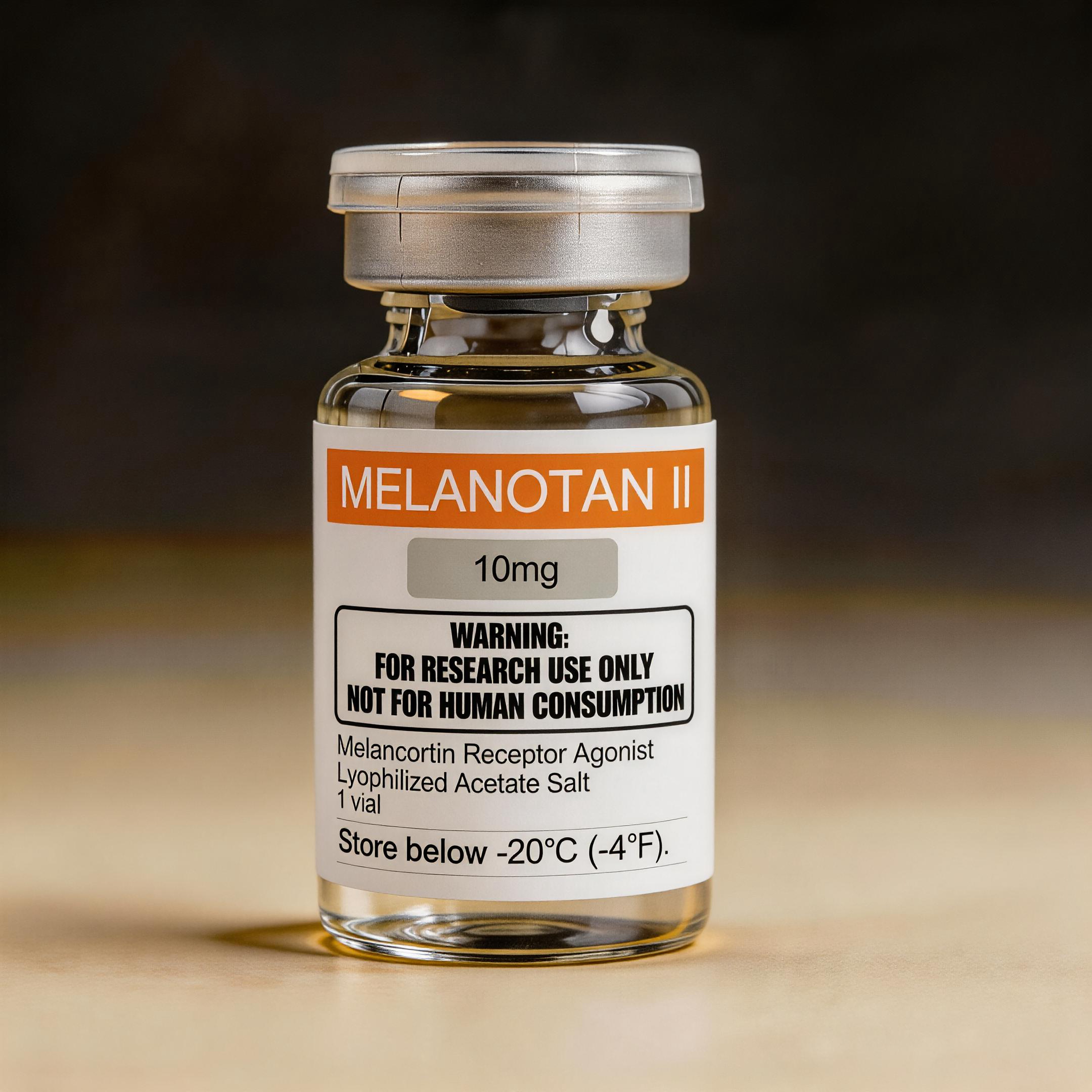Melanotan II research peptide vial